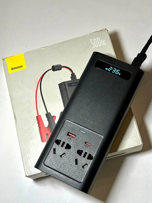 Інвертор Baseus 500Вт чистий синус 12V–220V для котла