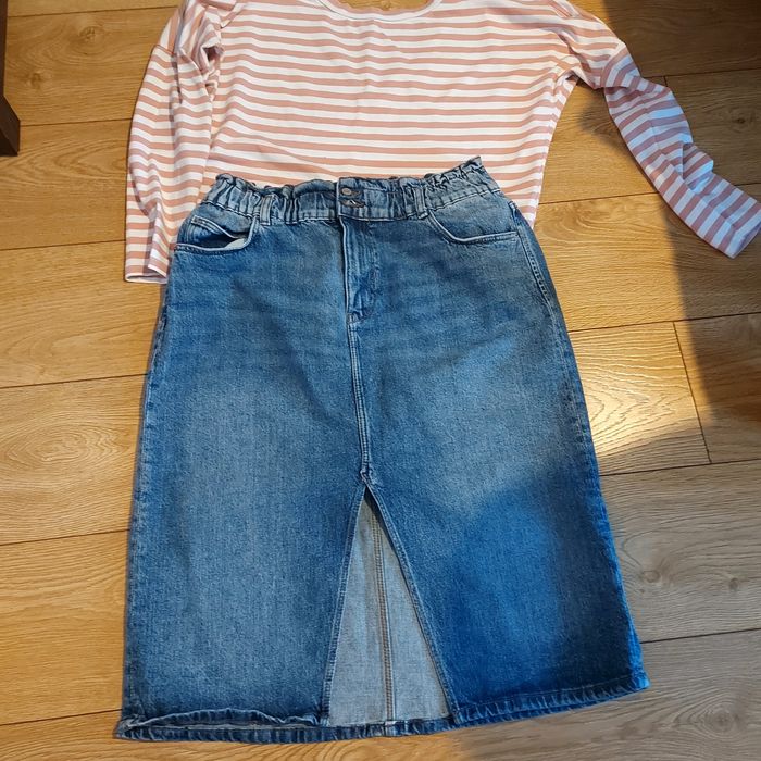 Spódnica dżinsowa midi paperbag C&A 42 XL
