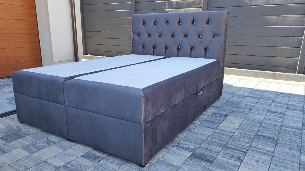 Łóżko Kontynentalne 140x200 materacem Pod wymiar Glamour inne aukcje