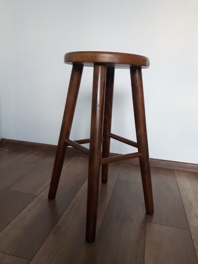 Taboret wysoki 60 cm, bukowy, kolor brąz