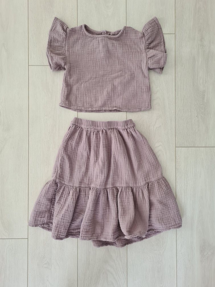 H&M kids exclusive komplet spódnica bluzka r 116