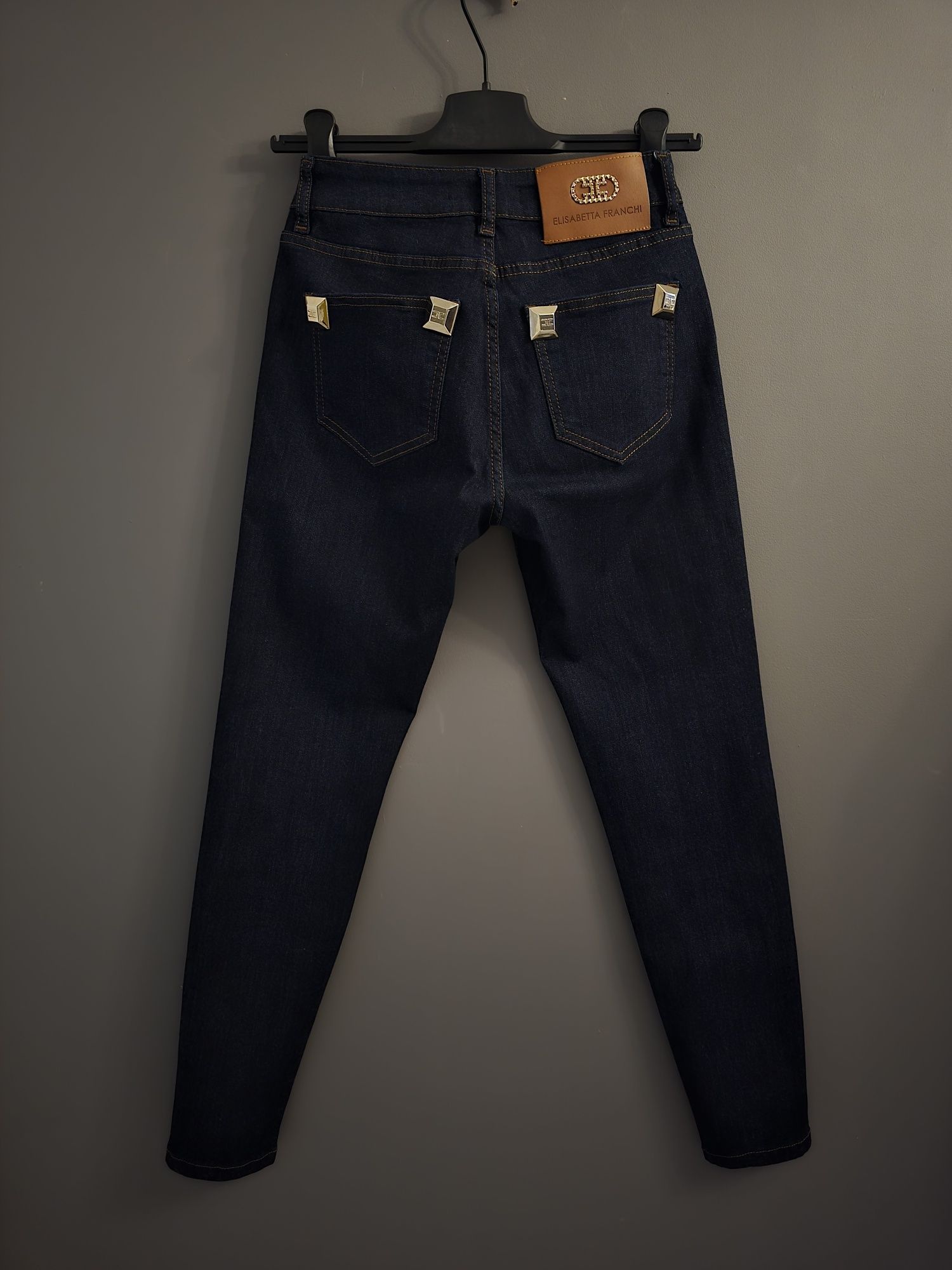 Jeansy spodnie skinny cygaretki Z wysokim stanem Elisabetta Franchi ro