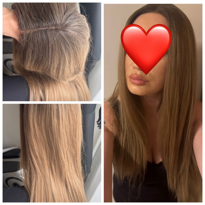 Peruka lace front ciemny blond długość 65 cm