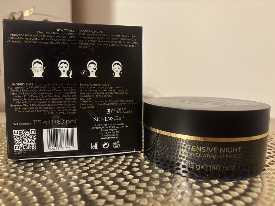 Płatki pod oczy Sunew med+ wersja na noc 58 sztuk