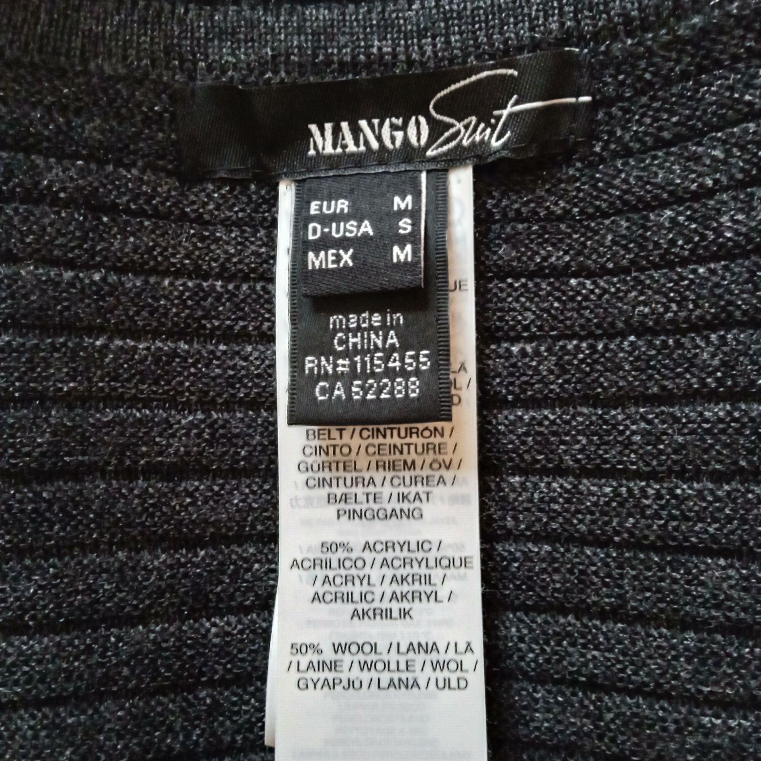 50% wełna  50% akryl sukienka S Mango