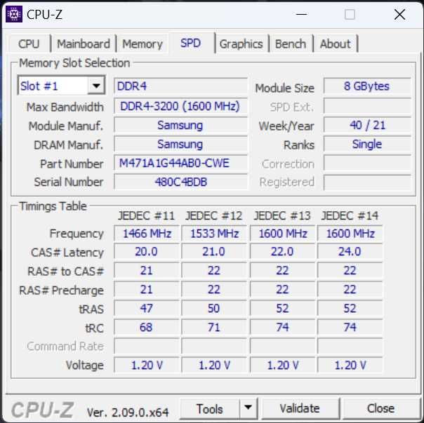 Оперативна пам'ять для ноутбука SODIMM DDR4 16GB (8x2) 3200MHz Samsung