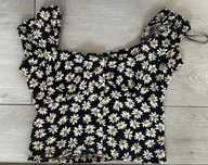 Crop top wiskoza stokrotki
