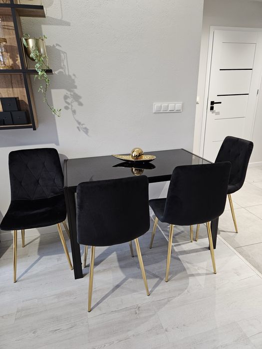 Krzesła Czarne 4 sztuki