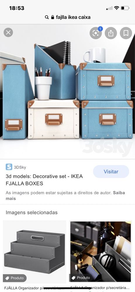 Caixas e porta revistas Fjalla ikea azul turquesa