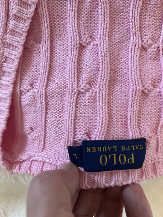 Ralph Lauren sweterek rozm L w serek pudrowy róż 100% bawełna