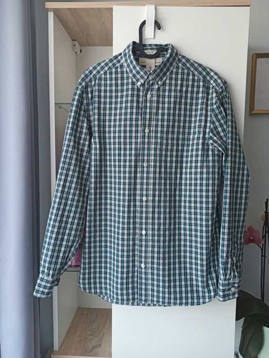 Koszula H&M w zieloną kratkę S Regular Fit