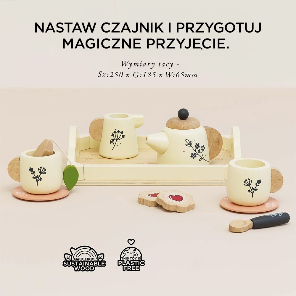 Drewniany zestaw do herbaty kuchenne zabawka gotowanie Le Toy Van