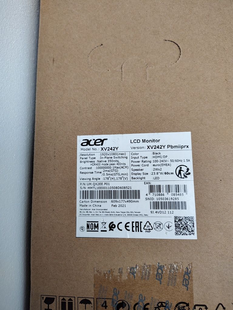 Monitor Acer Nitro XV242YPbmiiprx