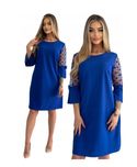 Elegancka chabrowa sukienka trapezowa