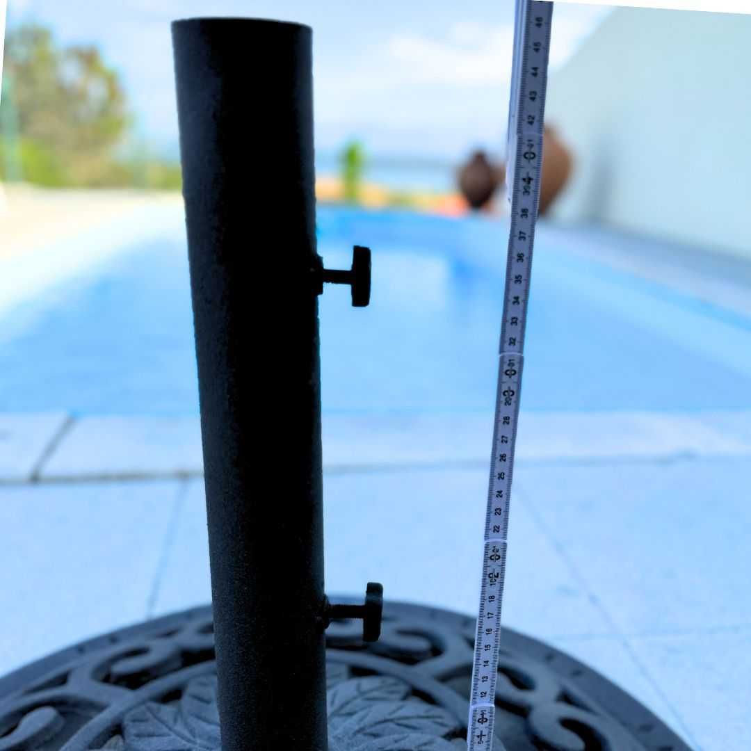 Base Cinzento de Guarda-Sol em Ferro Fundido Pesada e Estável
