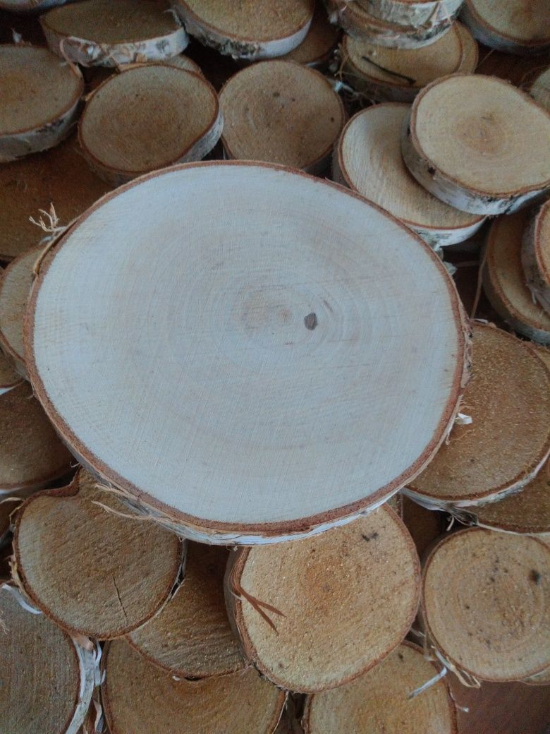 Plastry brzozowe podkładki drewniane ok 17-18 cm, szlif
