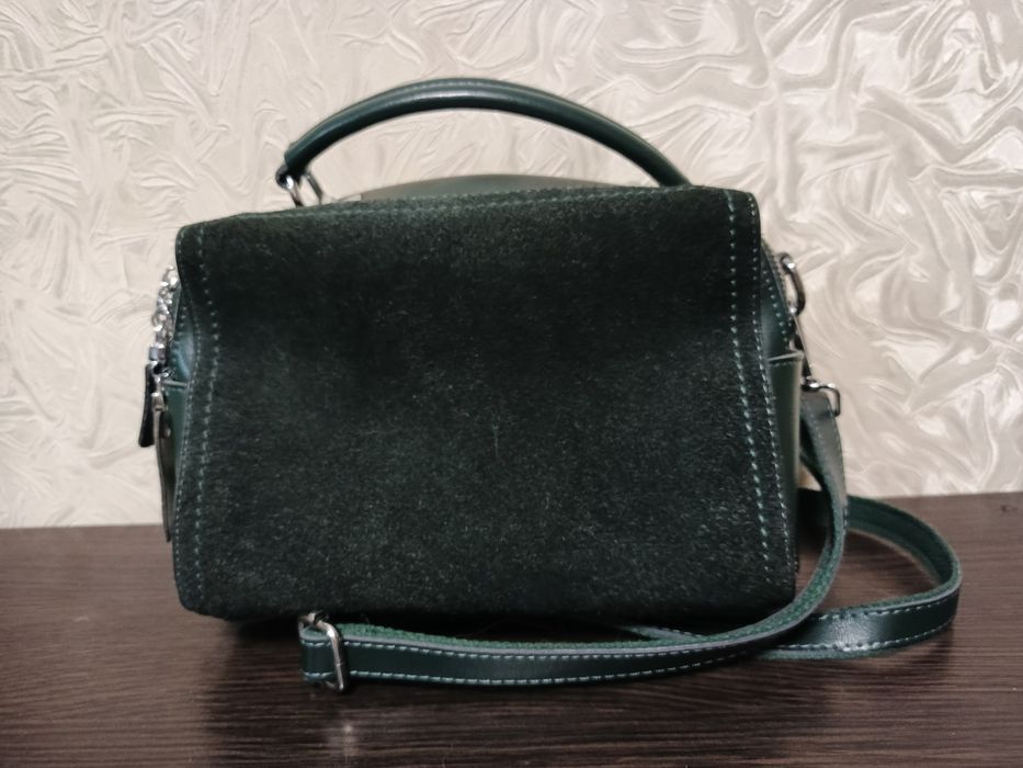 Сумка шкіряна зелена