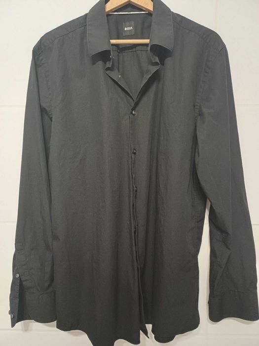 BOSS Slim fit Koszula biznesowa 'P-HANK' w kolorze Czarny