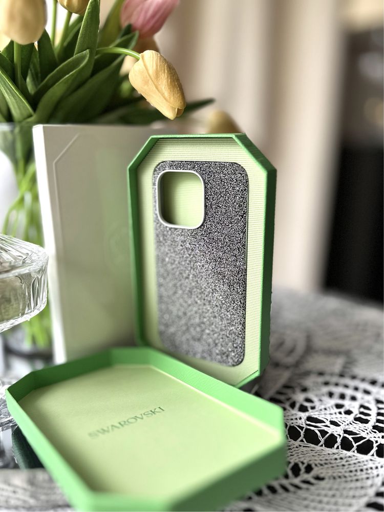 Nowe etui case Swarovski srebrny błyszczące kryształki  iPhone 14 Pro