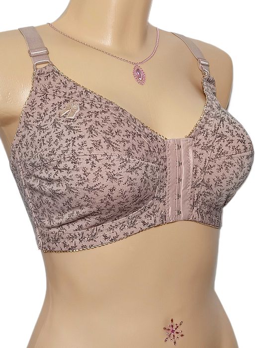 Biustonosz miękki zapinany z przodu różowy wygodny Han 120D