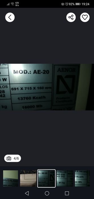 Aquecedor Haverland 13760 Klcal/hora