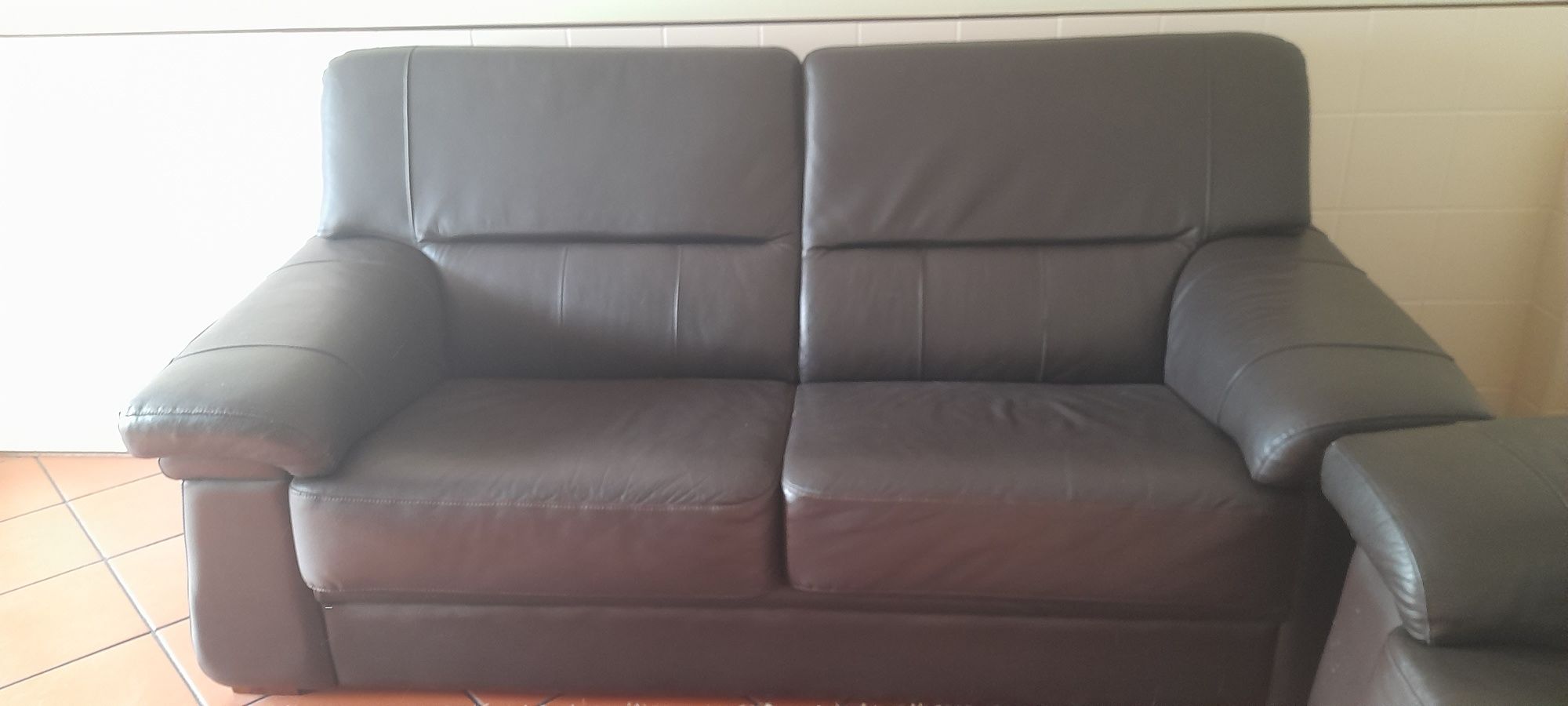 Conjunto de Sofás em Pele