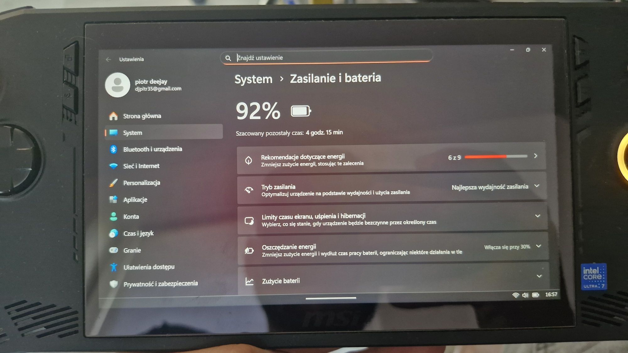 Konsola msi claw a1m 1tb