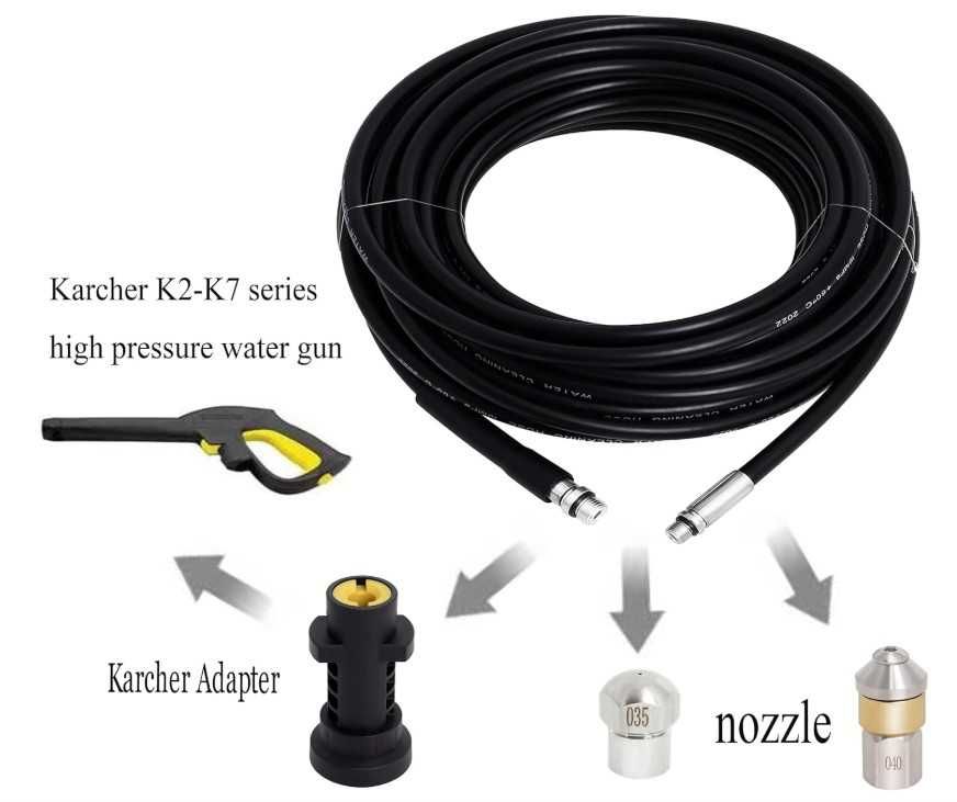 Wąż do czyszczenia rur 15m do myjek Karcher K2-K7 max 180bar