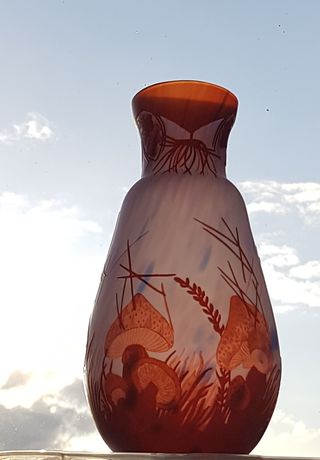 Duży wazon styl Galle cameo reprodukcja Daum Nancy secesja kamea