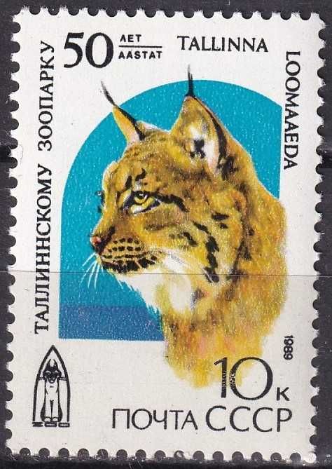 ZSRR 1989 cena 1,40 zł kat.0,.25€ - fauna, ryś