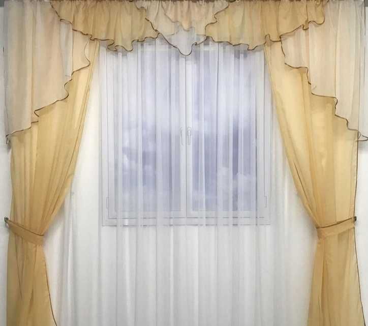 Готовый комплект ламбрекен+шторы