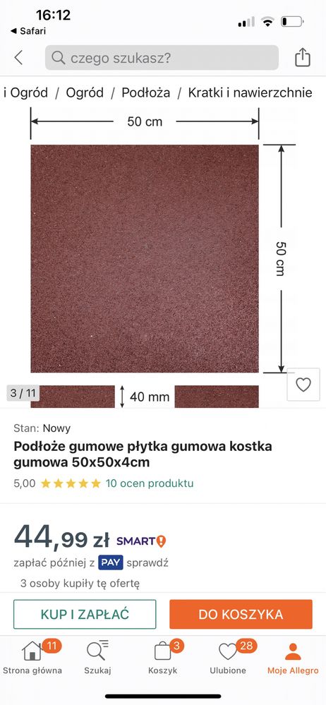 Gumowe płytki pod plac zabaw, itp.