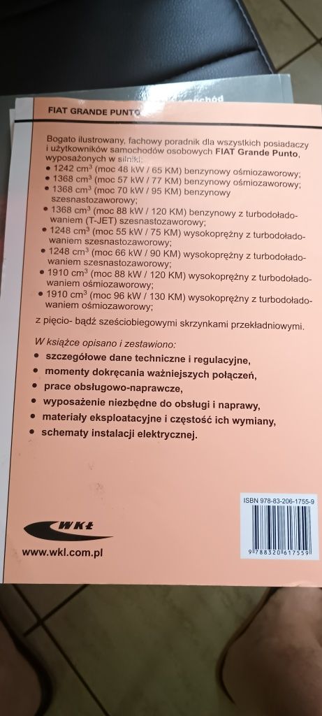Do sprzedania książki  opel Astra J i Zafira, Kadett Fiat grande punto
