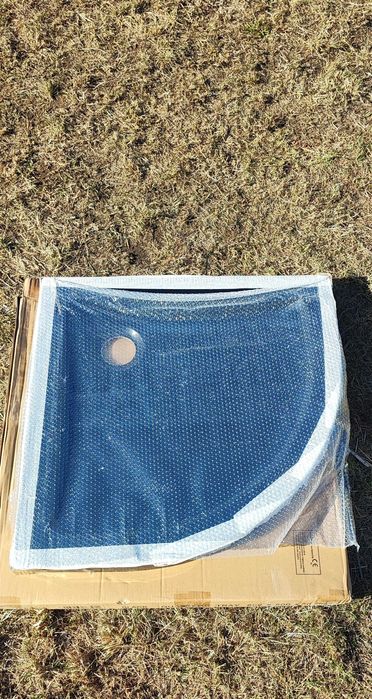 Mexen Flat Brodzik Półokrągły SLIM 80x80 czarny