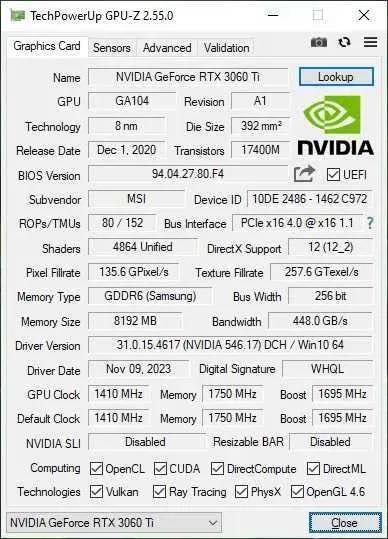 Inno3D RTX 3060 Ti Samsung 8GB GDDR6
