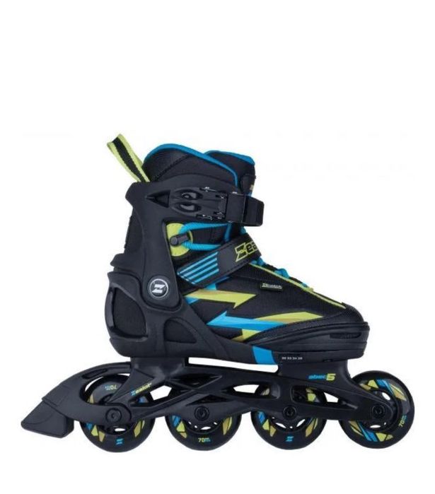 Ролики Zealot SHAPER чорно-блакитного кольору.