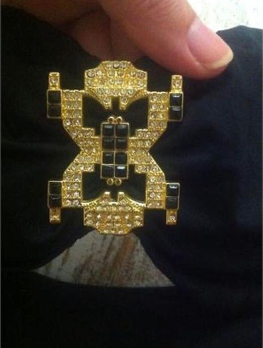 Шик вінтажний чорний купальник victoria secret з золотими пряжками s