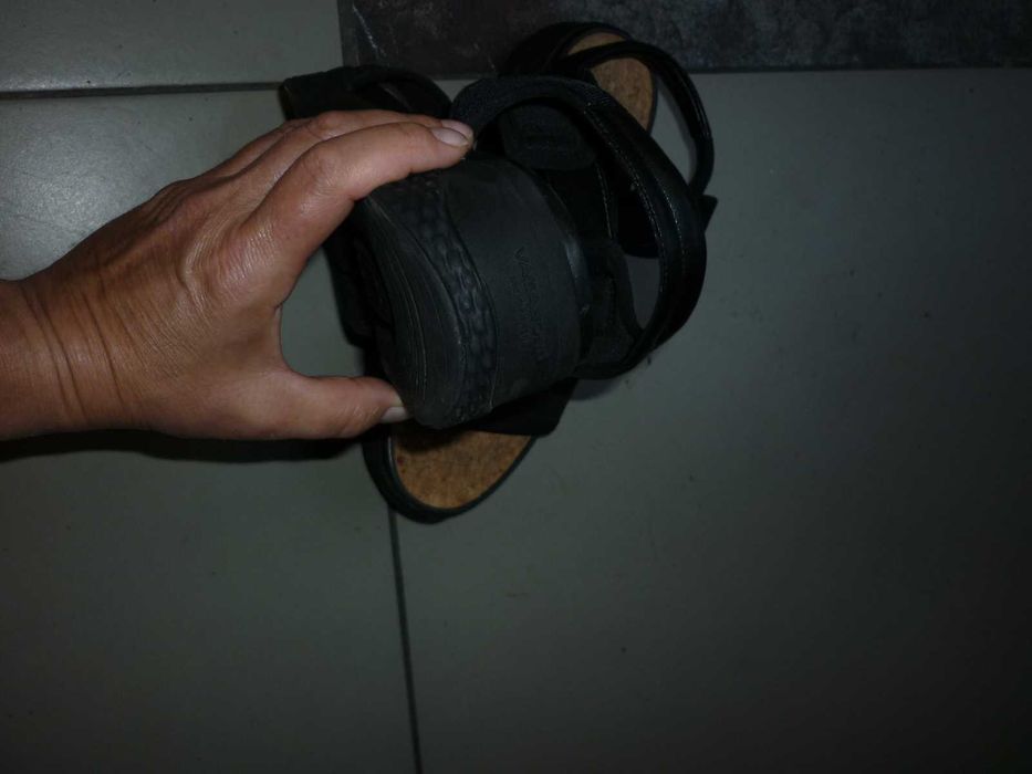 Vagabond sandały skóra tkanina korek na platformie