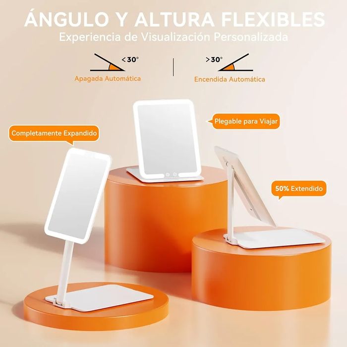 Espelho de maquilhagem com luz