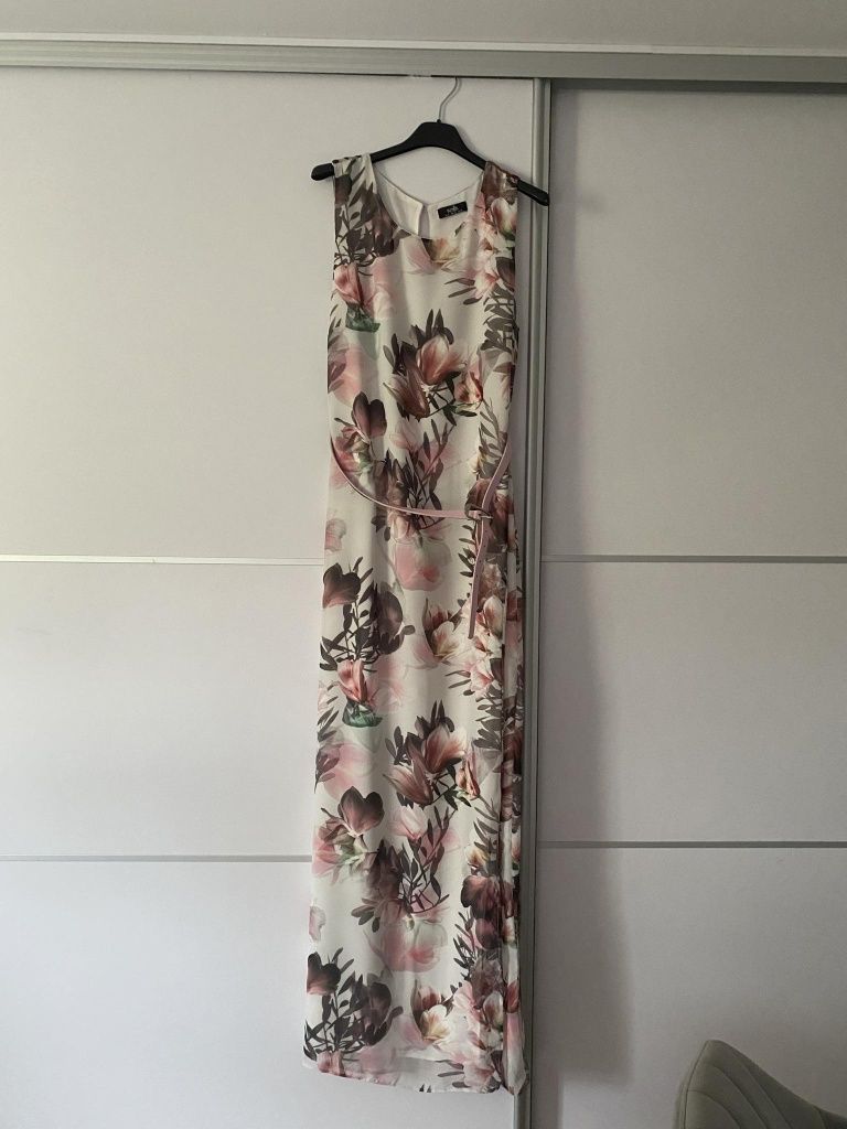 Długa sukienka w kwiaty r. 42