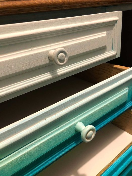 Komoda, szafka, konsola ręcznie malowana, renowacja, ombre