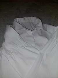koszula biała, elegancka, dziecięca, z długim rękawem, zapinana, z gum