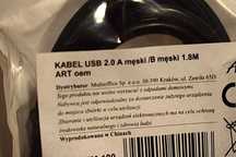 Kabel USB 2.0 A męski / B męski - 1,8 metra .