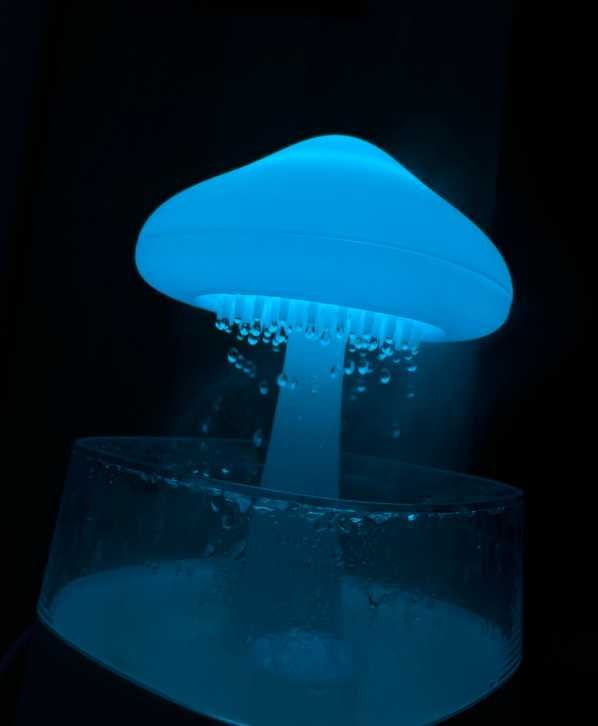 Lampka nocna nawilżacz powietrza grzybem z efektem deszczu nowa!