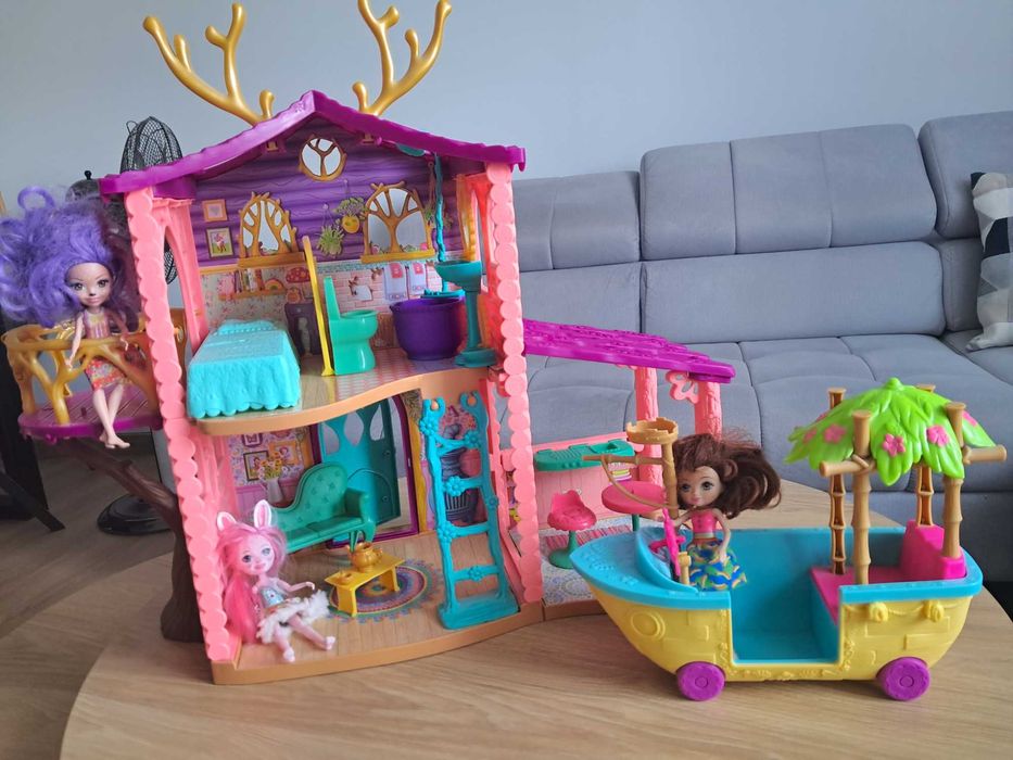 Duży domek jelonków oraz statek Enchantimals 3 lalki