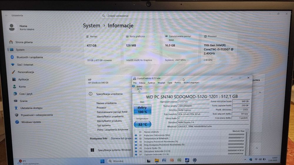 HP EliteBook 840 G8 Full HD IPS i5-1135G7 16GB Ram 512GB SSD Win11