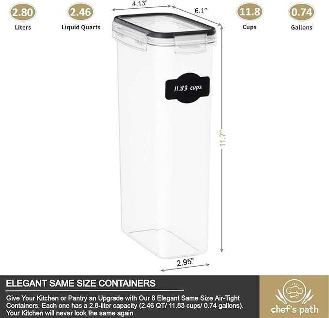 Zestaw hermetycznych pojemników 8szt.-szczelne JAKOŚĆ PREMIUM 2,8l-342