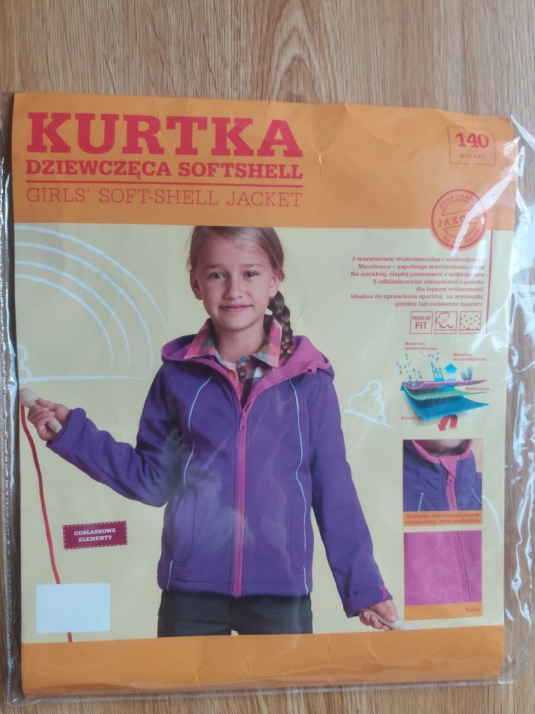 Kurtka / bluza softshell, dziewczęca 9 - 10 lat, roz. 140 cm