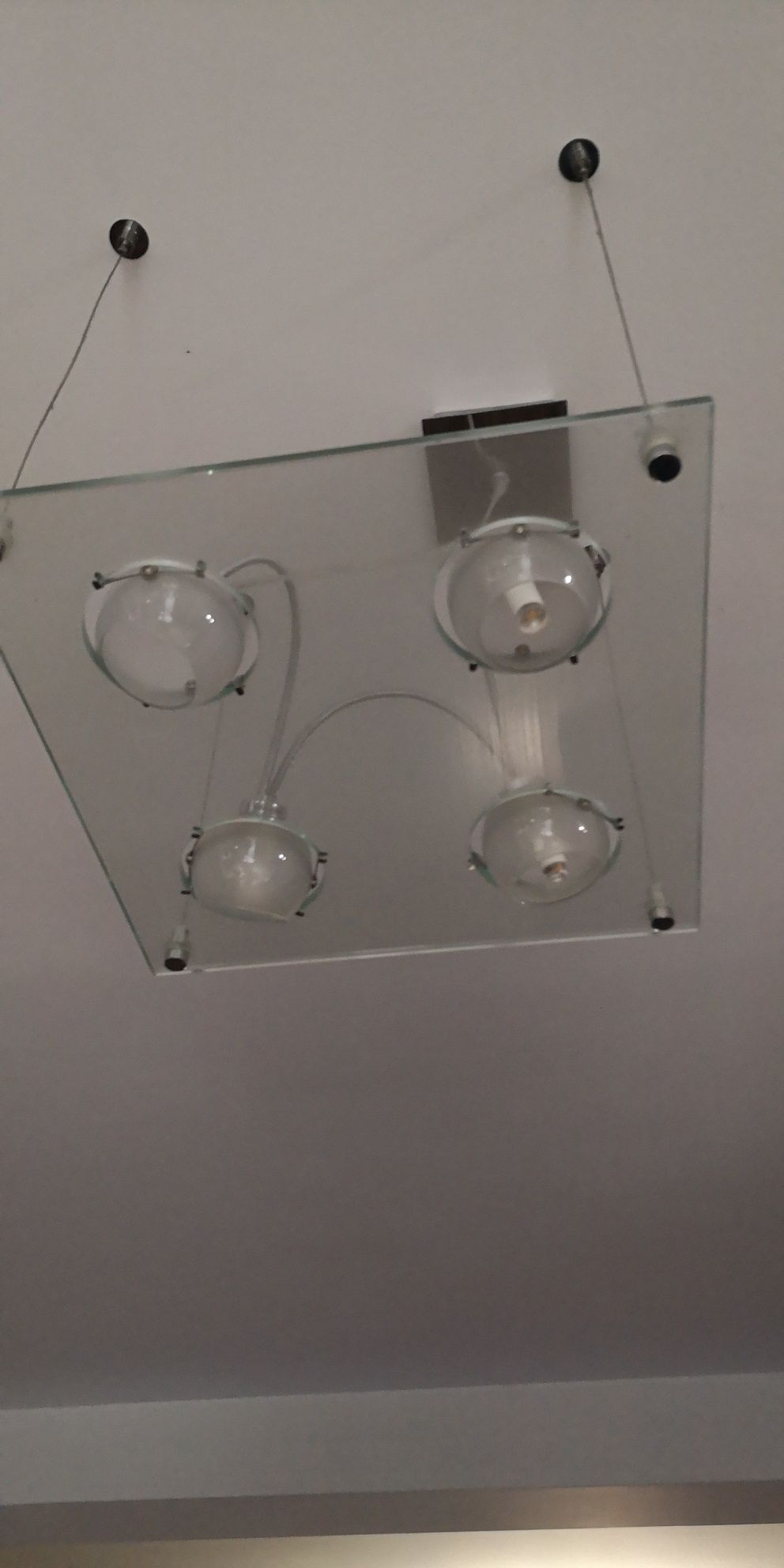 Lampa szklana cztery żarówki led