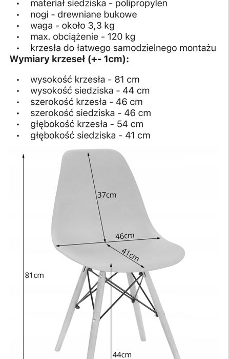 Zestaw stół okrągły + 4 krzesła w stylu skandynawskim: